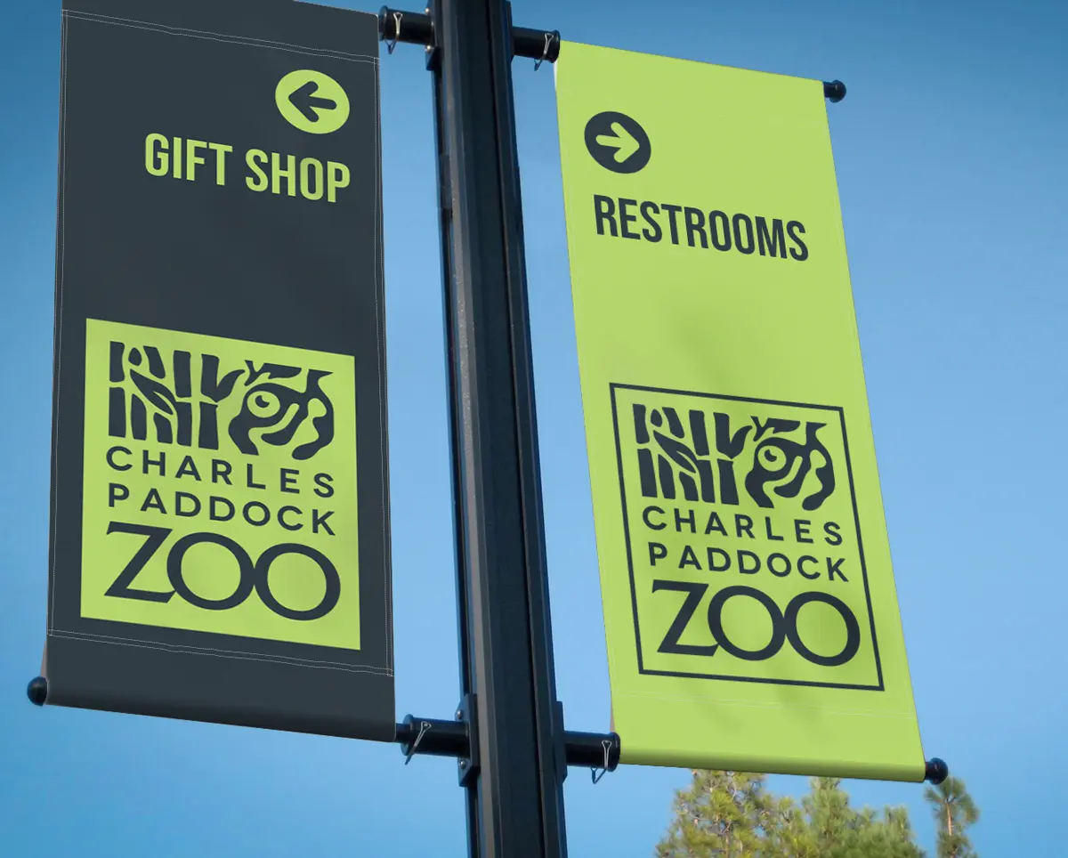 Charles Paddock Zoo park-wide banners